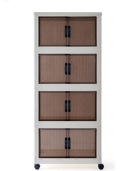 Emayhome Fold & Go 4 Kat Katlanır Dolap - Beyaz - 127X55X31,7 cm