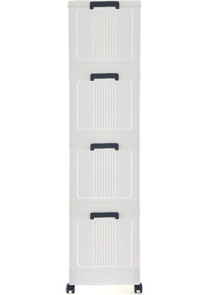 Emayhome Fold & Go 4 Kat Katlanır Dolap - Beyaz - 127X55X31,7 cm