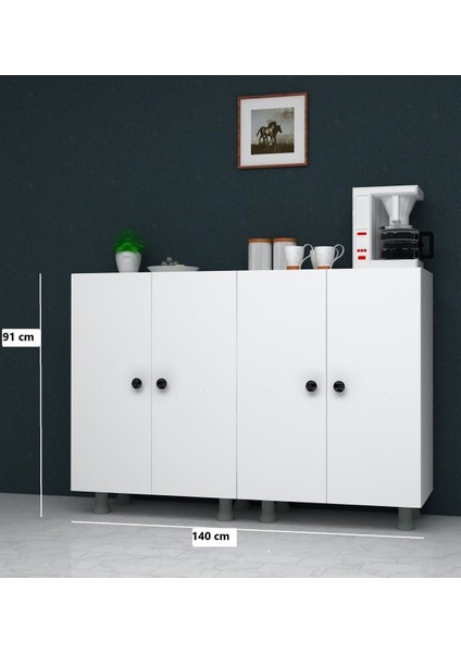 Çok Amaçlı Dolap Mutfak Kiler Dolabı 140 cm