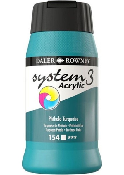 System 3 Akrilik Boya 500ML 154 Phthalo Turquise