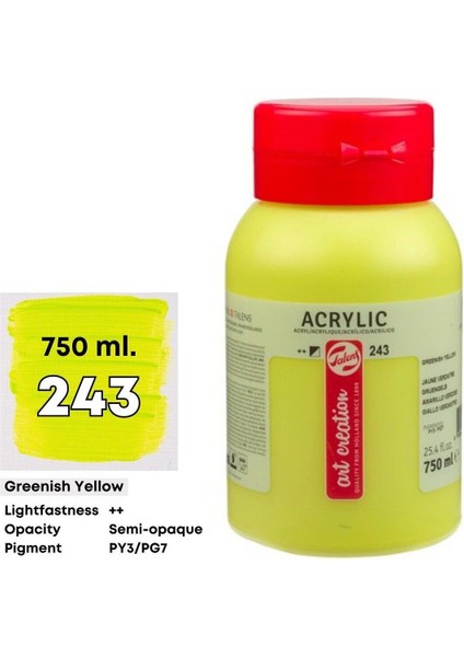 Art Creation Akrilik Boya 750ML 243 Greenish Yellow