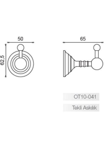 Ottoman Tekli Banyo Askılığı