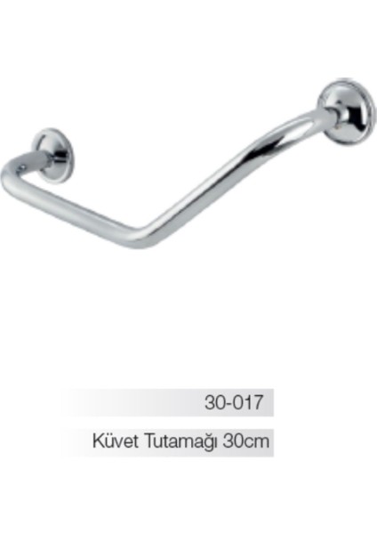 Bella Açılı Küvet Tutamağı Barı 30CM (10 Yıl Paslanmaz Garantili)