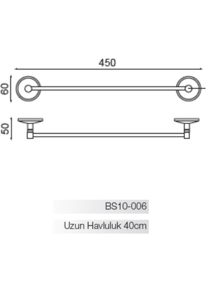 Bella Uzun Havluluk 40CM (10 Yıl Paslanmaz Garantili)