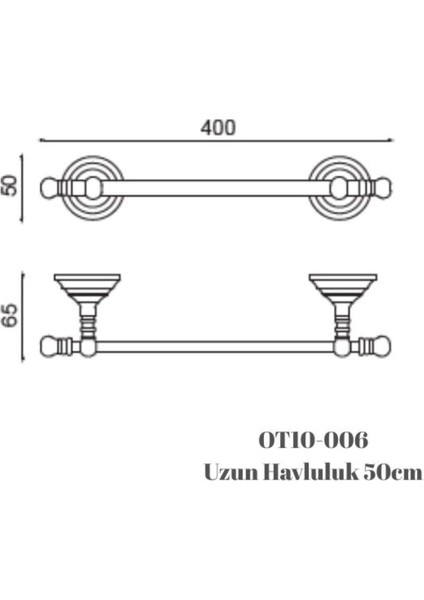 Ottoman Montajlı Banyo Havluluğu 50CM
