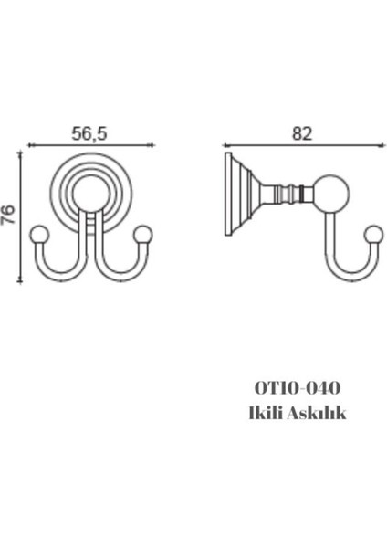 Ottoman Montajlı Ikili Banyo Askılığı