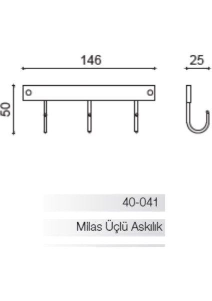 Bella Milas Üçlü Askılık (10 Yıl Paslanmaz Garantili)