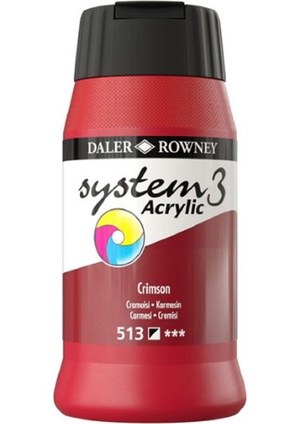 System 3 Akrilik Boya 500ML 513 Crimson