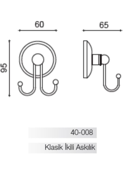 Bella Ikili Askılık Klasik (10 Yıl Paslanmaz Garantili)