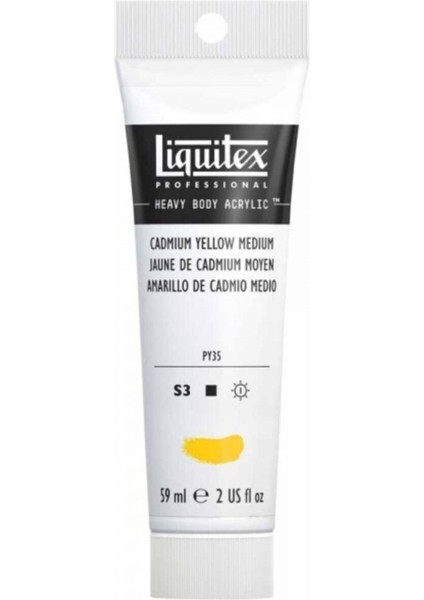 : Professional Heavy Body : Akrilik Boya : 59 ml : Cadmium Yellow Medium 161 S3