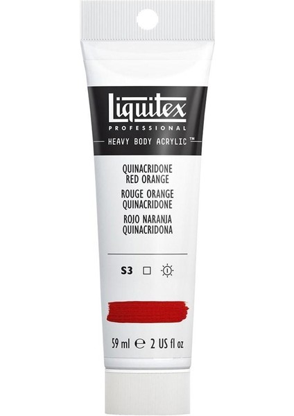 Professional Heavy Body Akrilik Boya 59ML Quinacridone Red-Orange 109 S3