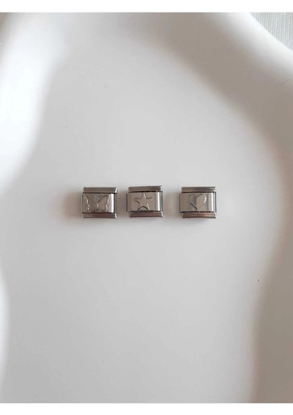 Çelik Kalp&yıldız&kelebek 3lü Italyan Charm