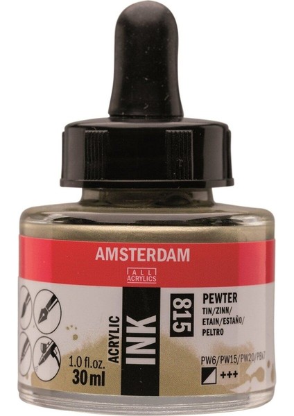 Sıvı Akrilik Mürekkep Boya 30ML 815 Pewter