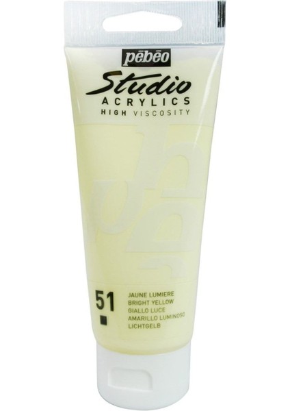 Studio Akrilik Boya - Bright Yellow - 100ML - N:51