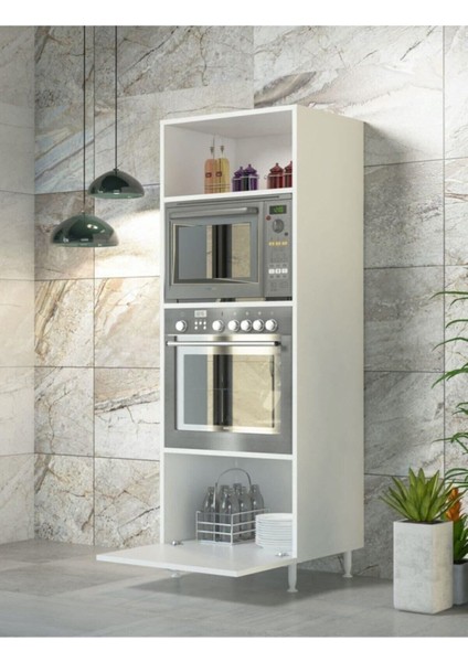 Renazzo Mobilya % 100 Mdflam Mutfak Fırın Bölmeli Mdf Dolap Ankastre Çok Amaçlı Dolap