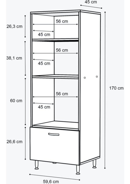 Renazzo Mobilya % 100 Mdflam Mutfak Fırın Bölmeli Mdf Dolap Ankastre Çok Amaçlı Dolap fiyatları