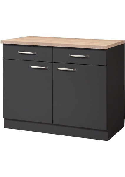 Ares Mutfak Çekmeceli Alt Modül - Dolap 100 cm Antrasit- Tezgah Dahil