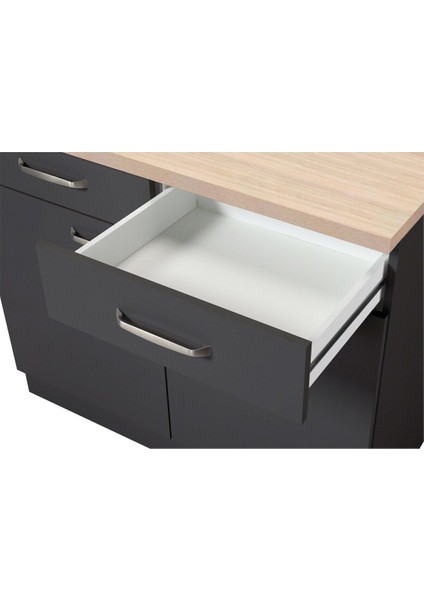 Ares Mutfak Çekmeceli Alt Modül - Dolap 100 cm Antrasit- Tezgah Dahil modelleri