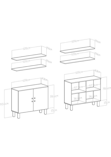 Cira LED Işıklı Kahve Köşesi Çok Amaçlı Dolap fırsatları