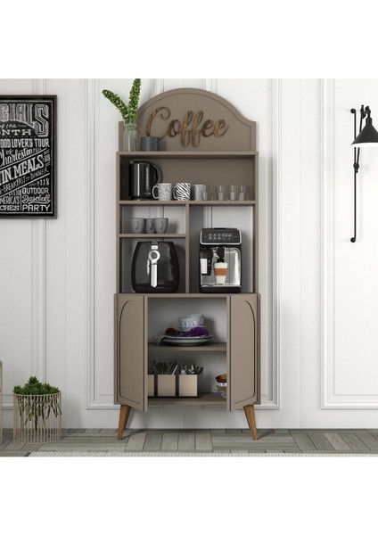 Lyon Kahve Köşesi Çok Amaçlı Dolap 80CM - Atlas / Ceviz