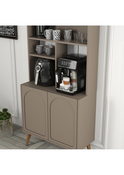 Lyon Kahve Köşesi Çok Amaçlı Dolap 80CM - Atlas / Ceviz