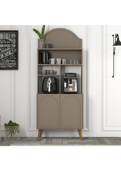 Lyon Kahve Köşesi Çok Amaçlı Dolap 80CM - Atlas / Ceviz