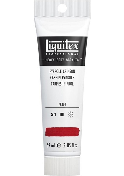 Professional Heavy Body Akrilik Boya 59ML Pyrrole Crimson 326 S4