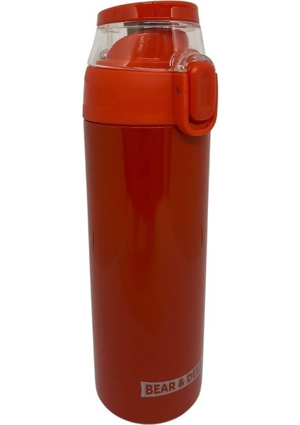 & Deer 450ML Otomatik Şeffaf Kapaklı Çelik Matara 8680965658405
