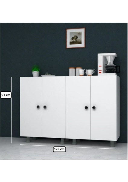 Çok Amaçlı Dolap (Mutfak, Kiler, Banyo, Balkon, Ofis) 120X32X91CM