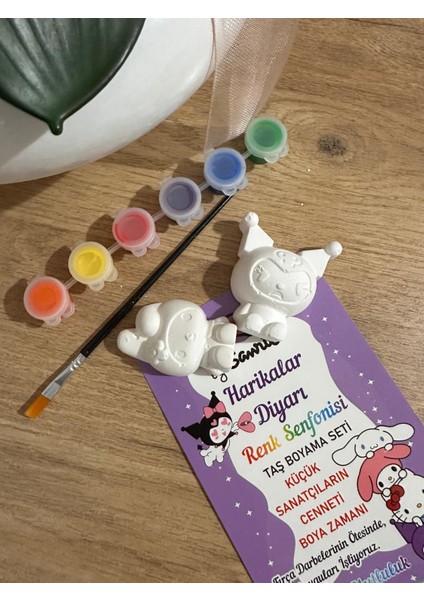 Kuromi Karakter Taş Boyama 3D Eğitici Boyama Set 2 Adet