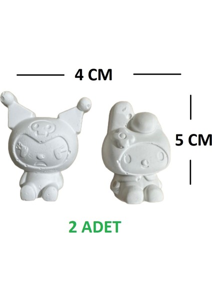 Kuromi Karakter Taş Boyama 3D Eğitici Boyama Set 2 Adet