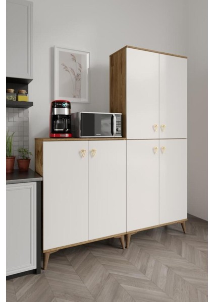 Simple SP6190 Çok Amaçlı Dolap 6 Kapaklı Mutfak Dolabı Balkon Dolabı Kiler Banyo Dolabı Ayakkabıl