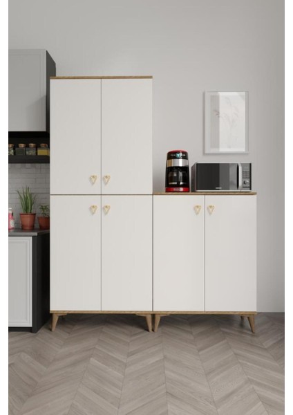 Simple SP6190 Çok Amaçlı Dolap 6 Kapaklı Mutfak Dolabı Balkon Dolabı Kiler Banyo Dolabı Ayakkabıl