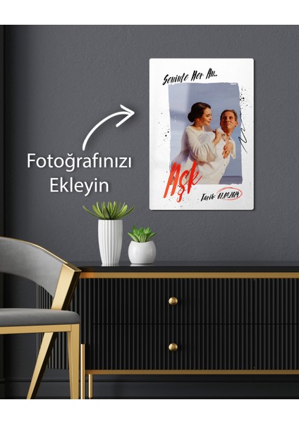 Aşk Temalı Kişiselleştirilebilir Metal Poster - Sevgili, Eş Metal Tablo 15 x 20