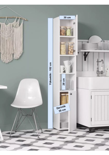 Posof Mdf Beyaz Çok Amaçlı Mutfak Dolabı (Gıda Dolabı) (1. Sınıf Mdf) fiyatları