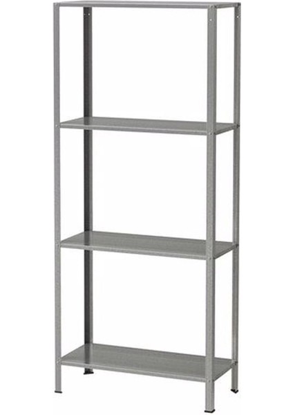 140 cm Hyllıs Açık Raf Ünitesi, Galvanizli 27 cm Metal Gri 60 cm