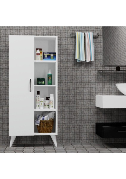 Star Tek Kapılı 4raflı Çok Amaçlı Dolap Beyaz - BDL0201