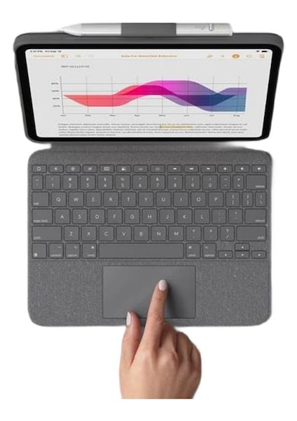 Combo Touch iPad 10. Nesil ile Uyumlu Klavyeli Tablet Kılıfı Kum (Sand)
