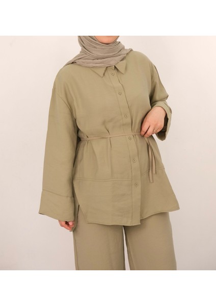 Bayan Yeşil Renk Tesettür Takım