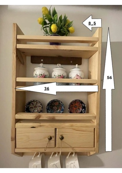 Dekoratif Ahşap Terek, Baharatlık(55*35*8.5)