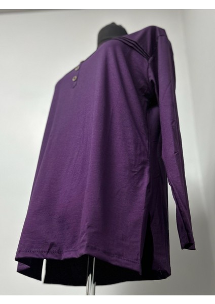 Kadın Rikralı Anne Penye Orta Yaş ve Üzeri Çizgili Şeritli Düğme Detaylı Bluz fırsatları