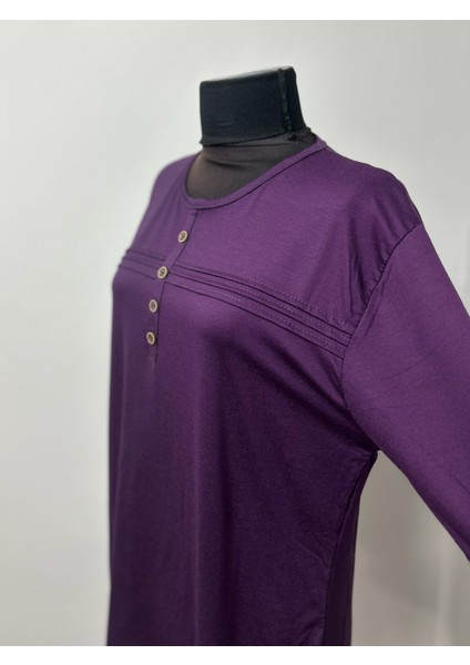 Kadın Rikralı Anne Penye Orta Yaş ve Üzeri Çizgili Şeritli Düğme Detaylı Bluz indirimleri