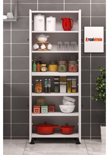 180 cm 4 Kapaklı Beyaz Çok Amaçlı Kiler Banyo Dolabı 68 cm En modelleri