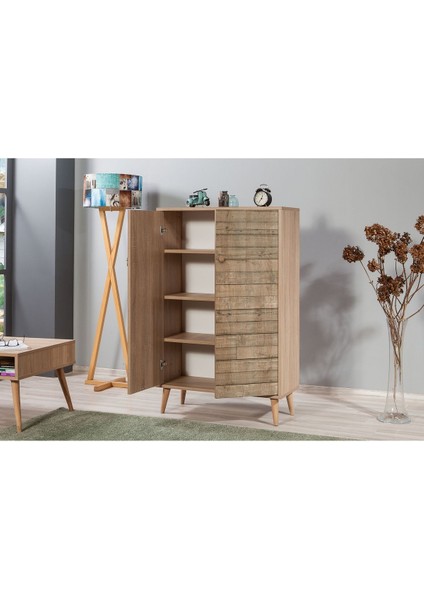 Multibox Natural Dolap Ahşap Ayak