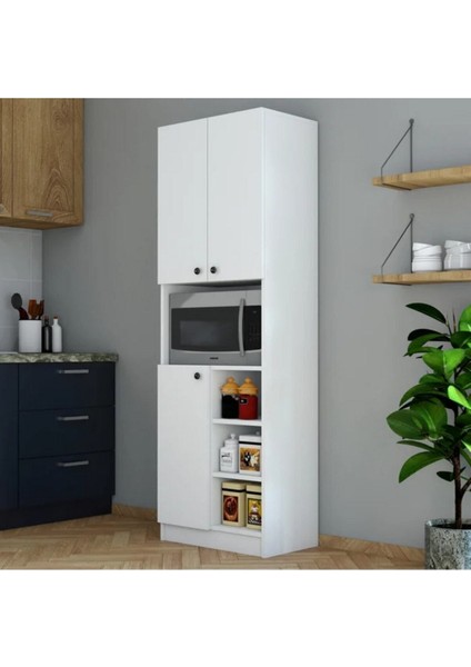 Tamamı Mdf 3 Kapaklı Modern Tasarım Çok Amaçlı Beyaz Mini Fırın Dolabı/boy Kiler Dolabı/erzak Dolab fiyatları