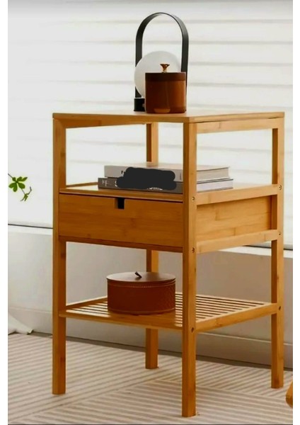 Ahşap Çekmeceli Raflı Komodin fiyatları