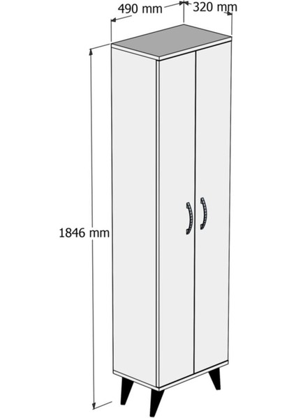 2 Kapılı 49CM Banyo Dolabı Çam - BDL0102
