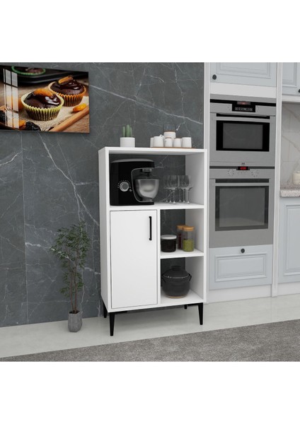 Sanimas 5 Raflı Kapaklı Çok Amaçlı Mutfak Dolabı, Beyaz - Sanimas modelleri