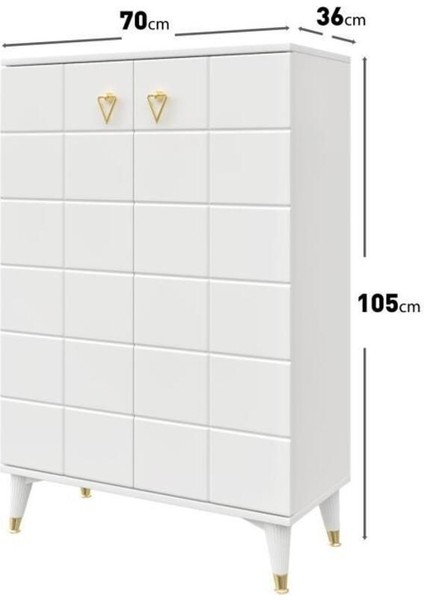 Bella Çok Amaçlı Dolap Mutfak Balkon Kiler Banyo Ayakkabılık Dolabı Beyaz Gold fırsatları