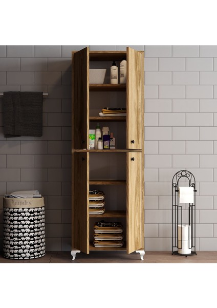 4 Kapaklı Tam Boy Çok Amaçlı Mutfak & Banyo Dolabı, Kiler